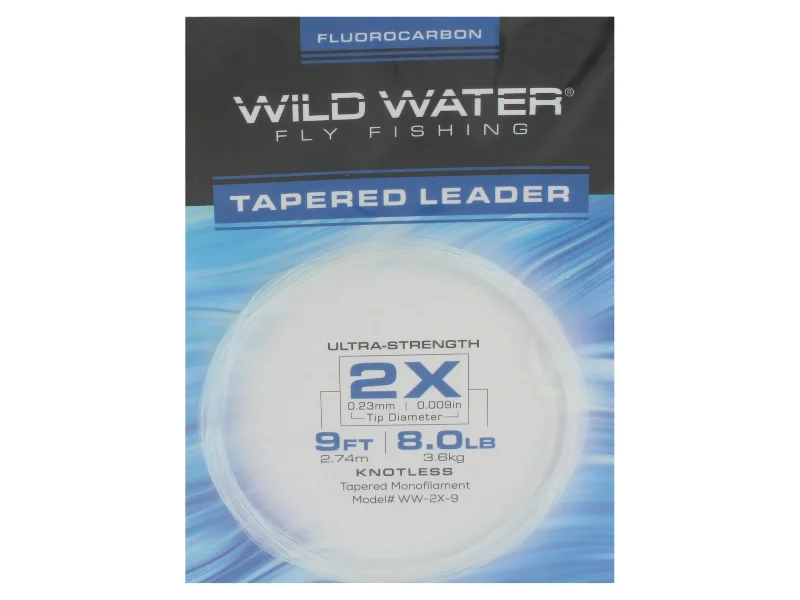 Best Fishing Line For Heavy Cover-Wild Water Fly Fishing Fluorocarbon Leader 2X, 9ft (Qty 3)