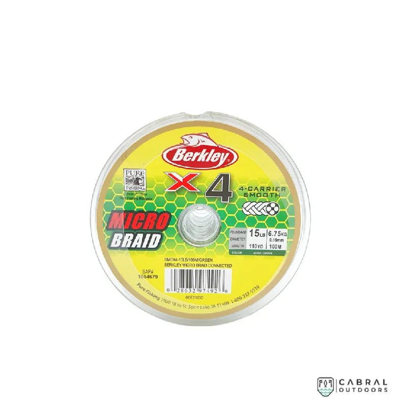 Best Fishing Line For Experts-Berkley Micro Braid 4X Connected Spool 100M | 10-40lb