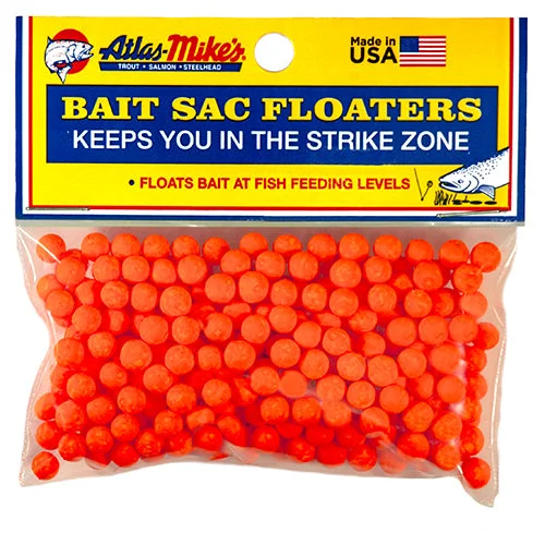 Fishing Line For Mackerel-Atlas Mike's Spawn Sac Floaters Orange Qty 300