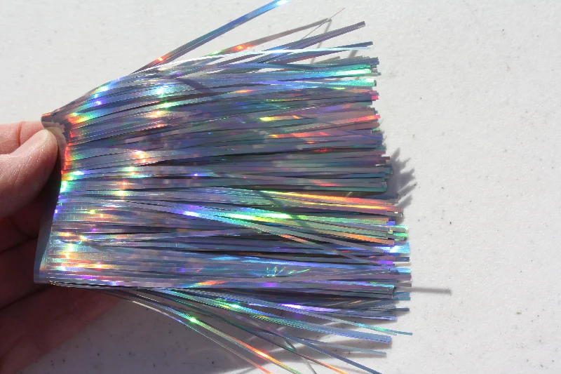 Fishing Line For Perch-Purple Taco 4" Standard Cut Material Holo Silver Rainbow 052-4