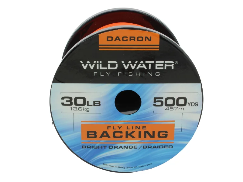 Fishing Line That Is Easy To Cast-Wild Water Fly Fishing Braided Dacron Backing Spool, 30# 500 yards, Bright Orange