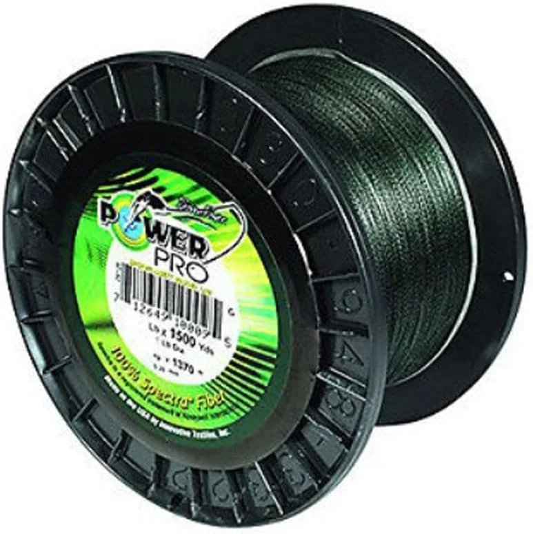 Best Fishing Line For Beginners-Shimano PowerPro 50lb. x 1,500 Yards - Moss Green Braided Spectra Line.