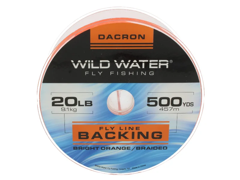 Fishing Line That Won’t Twist-Wild Water Fly Fishing Braided Dacron Backing Spool, 20# 500 yards, Bright Orange