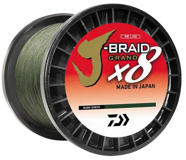 Fishing Line With Low Memory-Daiwa J-Braid x8 Grand 20lb. 3000Y - Dark Green.