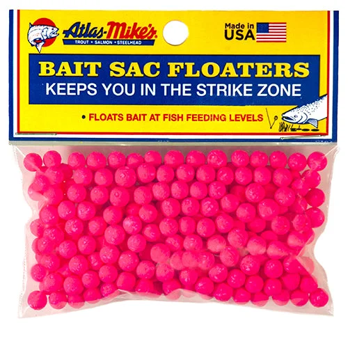 Fishing Line For Kingfish-Atlas Mike's Spawn Sac Floaters Pink Qty 300