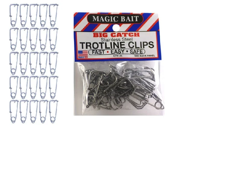 Best Fishing Line For Topwater Fishing-Magic Bait Stainless Trot Line Clips 25pk