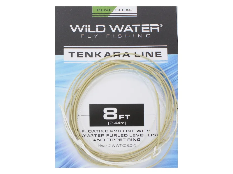 Fishing Line For Trout-Wild Water Fly Fishing 8ft Olive PVC Tenkara Line with Furled Level Line