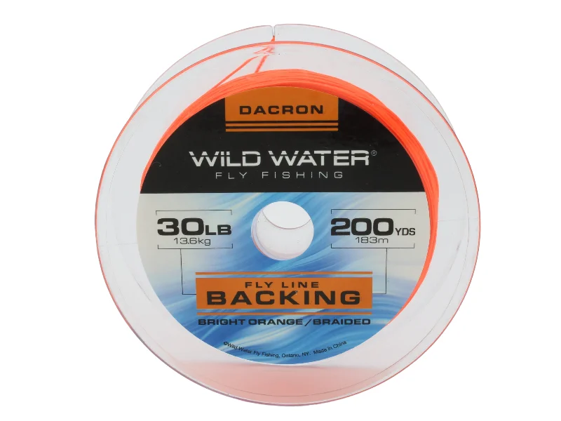 Fishing Line That Won’t Tangle-Wild Water Fly Fishing Braided Dacron Backing Spool, 30# 200 yards, Bright Orange