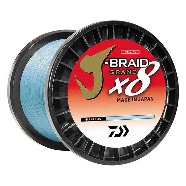 Fishing Line For Baitcasting Reels-Daiwa J-Braid x8 Grand Braided Line - 20 lb. - 3000 yd. - Island Blue