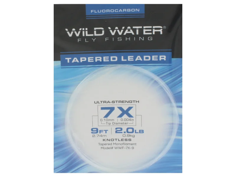 Fishing Line For Perch-Wild Water Fly Fishing Fluorocarbon Leader 7X, 9ft (Qty 3)