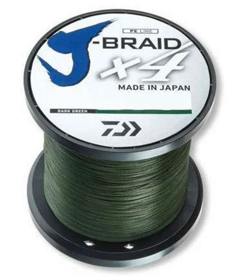 Best Fishing Line For Long Casting-Daiwa J-Braid X4 Dark Green Line - 3000yds 80lb