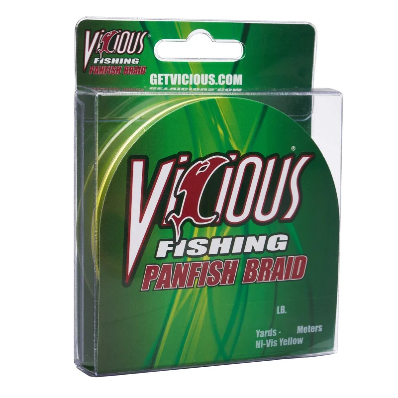 Best Fishing Line For Remote Locations-Vicious Panfish Braided Line HiVis Yellow 150yd 7lb