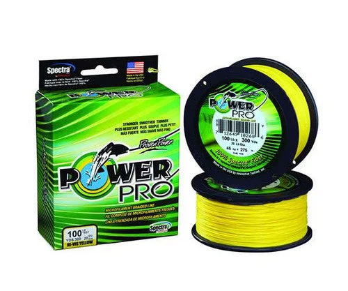 Fishing Line With Fast Sinking Speed-PowerPro Braided Spectra Fiber Fishing Line Hi Vis Yellow 3000 Yards