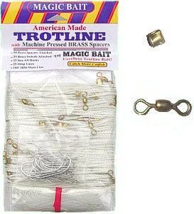 Strongest Fishing Line-Magic Bait Trot Line 100ft 20 hooks Size 4/0