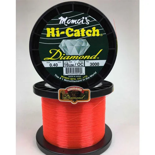 Low Stretch Fishing Line-Momoi's Hi-Catch 3000yds Diamond Orange Crush Monofilament