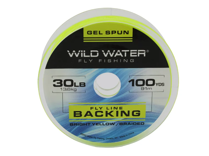 Fishing Line With Fast Sinking Speed-Wild Water Fly Fishing Braided Gel Spun Backing Spool, 30# 100 yards, Bright Yellow