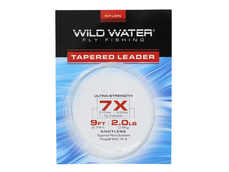 Best Fishing Line-Wild Water Fly Fishing 9ft Tapered Monofilament Leader 7X (Qty 6)