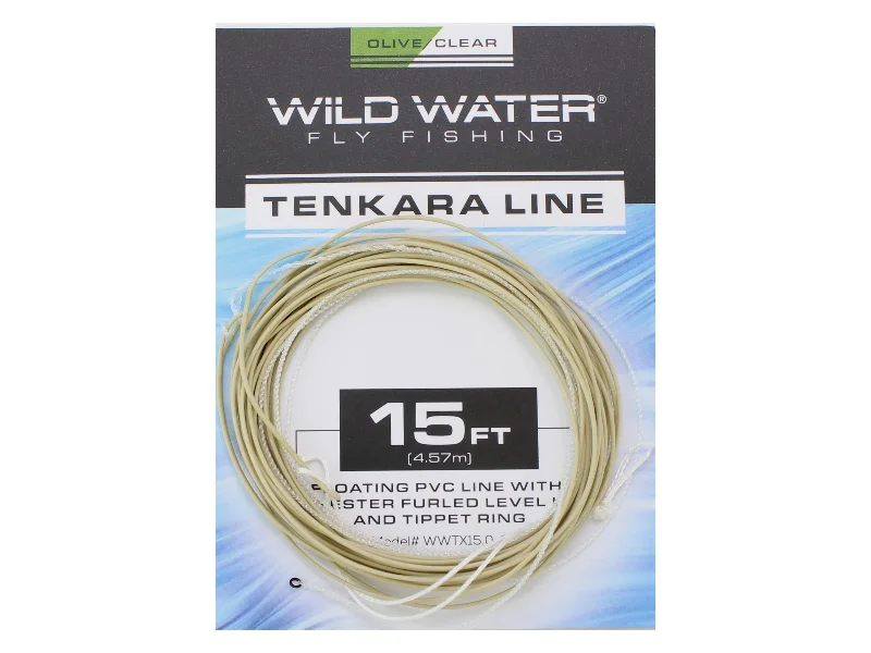 Fishing Line For Carp Fishing-Wild Water Fly Fishing 15ft Olive PVC Tenkara Line with Furled Level Line