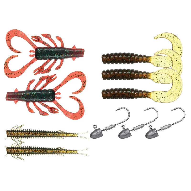 Pike Fishing Lures-Bite Science Critter And Jig-Heads Multi Pack