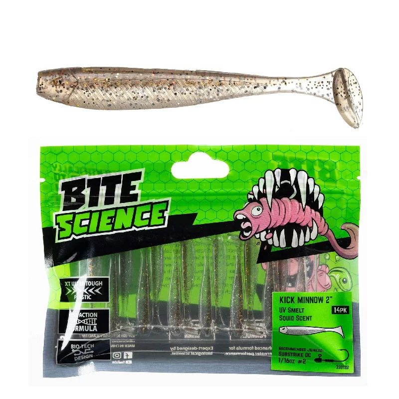 Bluegill Fishing Lures-Bite Science Kick Minnow Soft Plastic Lures