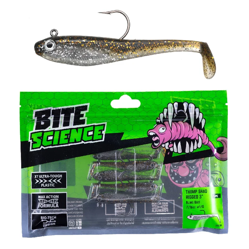 Catfish Fishing Lures-Bite Science Thump Shad Rigged Soft Plastic Lures