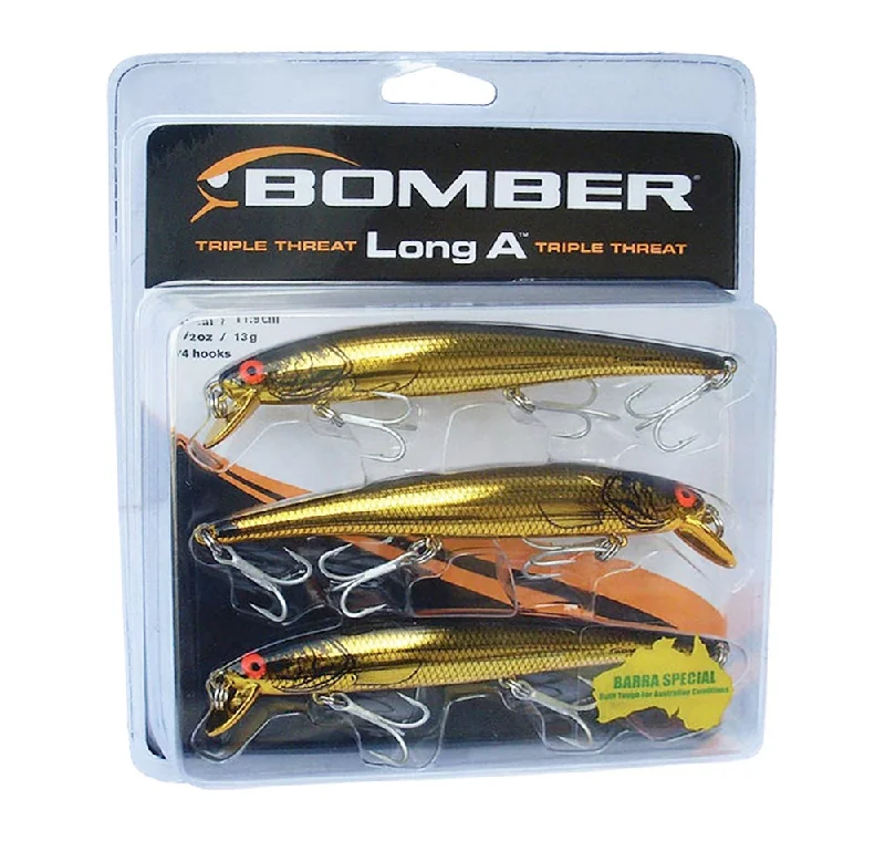 Shrimp Fishing Lures-Bomber Long A 3pk Gold