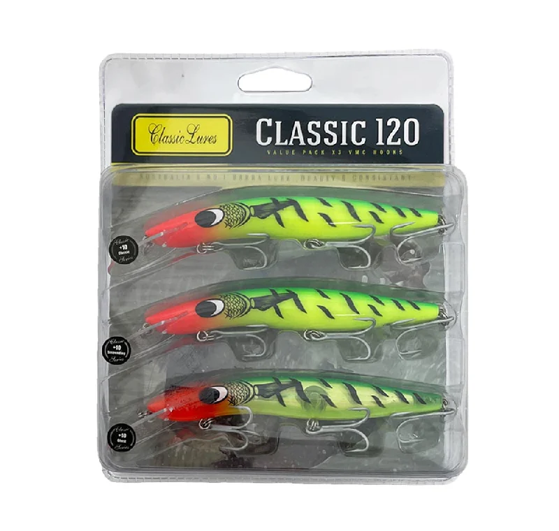 Long Casting Fishing Lures-Classic Lures Classic 120 +10 Barra Lure 3 Pack