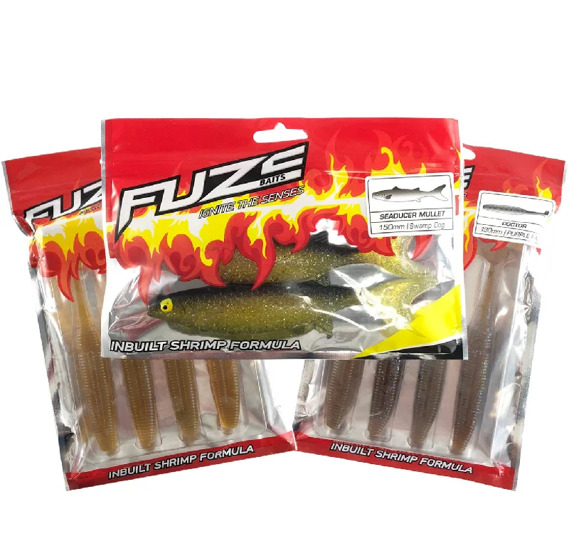 Best Fishing Lures For Drop Shot Fishing-Fuze Cod Soft Plastics Pack