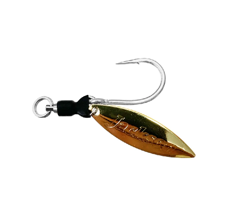 Best Fishing Lures For Shore Fishing-Jackson Metal Effect Blade Assist Hook Set 2pk Gold