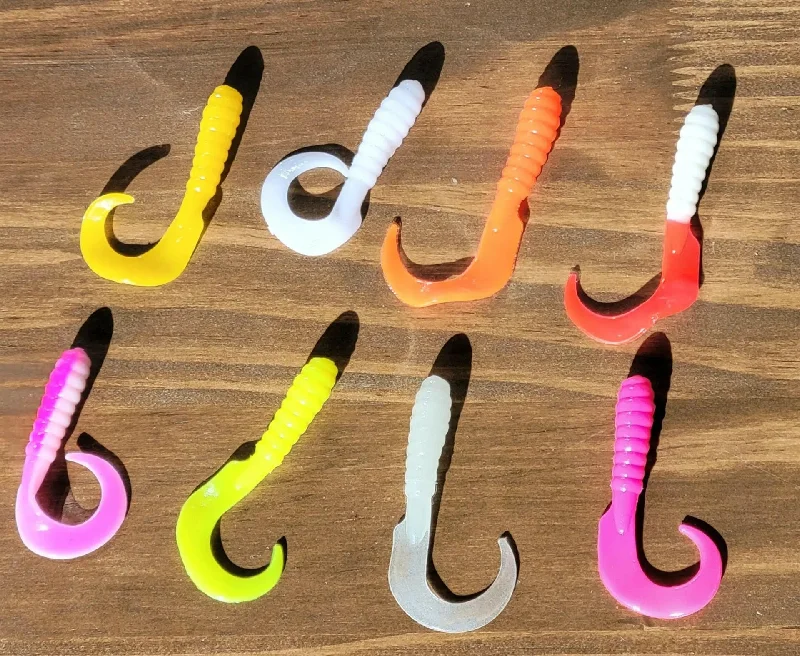 Jerkbait Fishing Lures-Single Tail 3" Jig Body, Assorted Colors