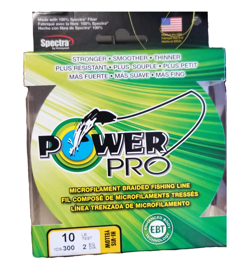 Fishing Line With Low Visibility-PowerPro - Microfilament Braided 40lb 300yd Hi Vis Yellow