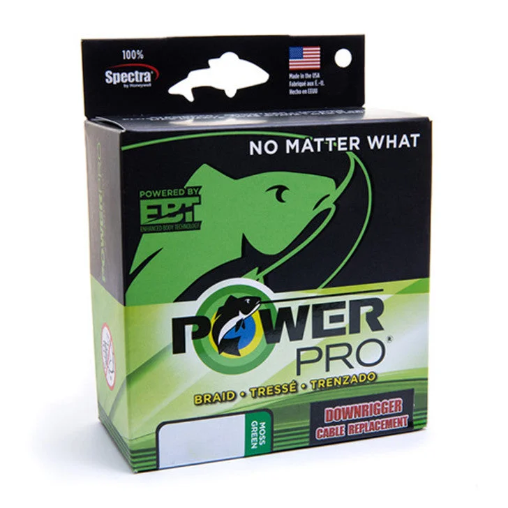 Fishing Line With High Visibility-PowerPro - Downrigger Braid 250lb 450ft Moss Green