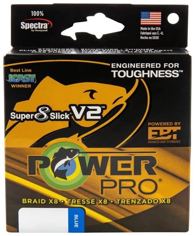 Fishing Line For Trout-PowerPro Super 8 Slick V2 Braided Line - 10 lb. - Marine Blue - 150 Yds