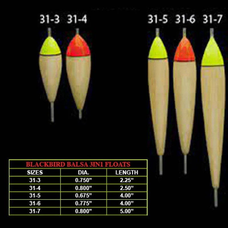 Fixed Float For Warm Weather Fishing-Redwing Tackle Blackbird Balsa 3-in-1 Steelhead System Floats