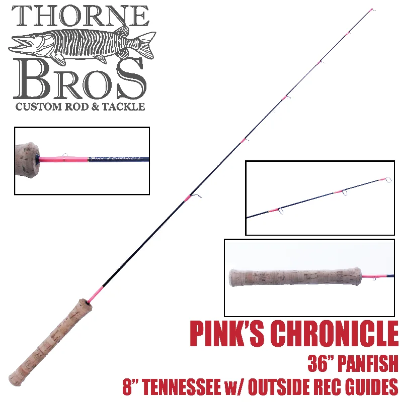 Fast Action Fishing Rod-Thorne Brothers Custom Ice Rod - Crappie Chronicles "Pink's Chronicle"