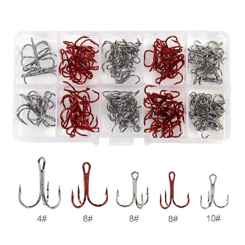 Inline Fishing Hook-130pcs Fishing Treble Hooks Kit