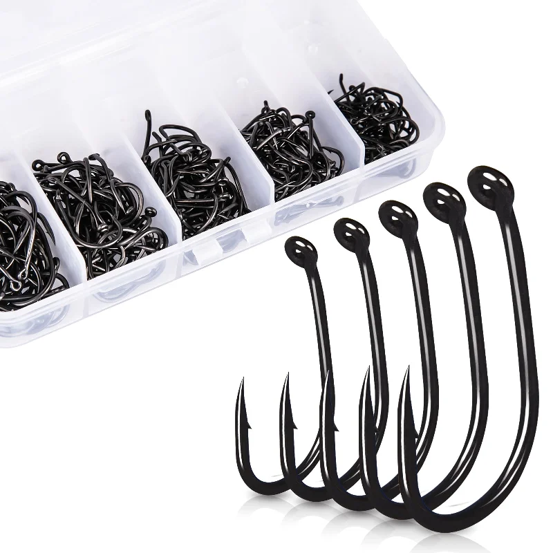 Best Fishing Hook For Crankbaits-250pcs TEFLON Single Barbed Fishing Hooks Carp Fishhooks TFSH-K