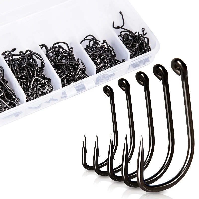 Best Fishing Hook For Jerkbaits-250pcs TEFLON Sharp Carp Fishing Hooks TFSH-B Single Barbed Fishhooks