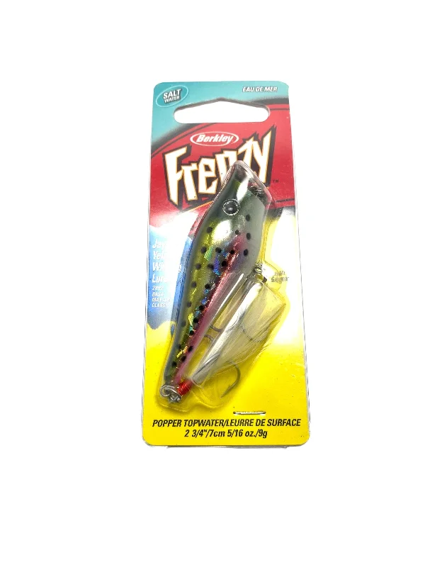 Best Fishing Hook For Carolina Rigs-SALTWATER HOOKS • Berkley Frenzy Popper Fishing Lure • FP7-SWRT RAINBOW TROUT