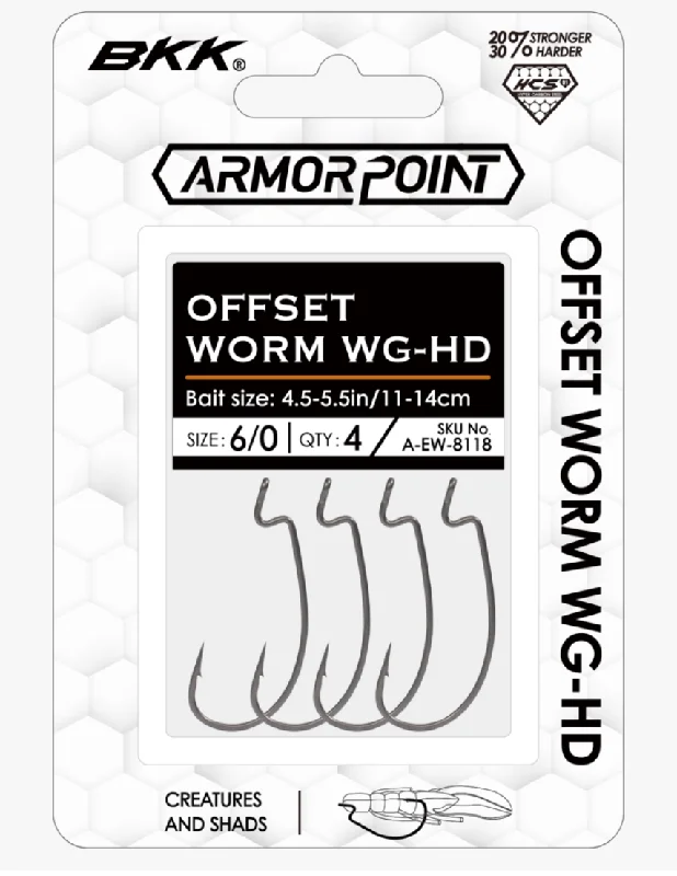 Best Fishing Hook With Forged Design-BKK Offset Worm WG-HD Hook