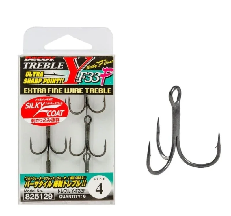 Best Fishing Hook For Gentle Bites-Decoy Y-F33F Treble Hooks