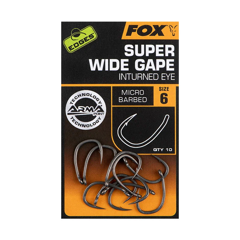 Best Fishing Hook For Light Rigs-Fox Edges Super Wide Gape Hooks (Inturned Eye)