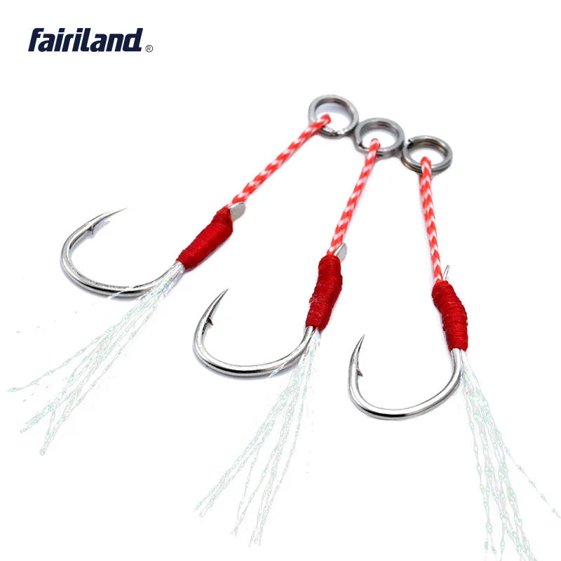 Best Fishing Hook For Topwater Lures-Taiwan BKK High Carbon Steel Barbed Light Jigging Assist Hooks 10/12/14/16# 20KG Boat Fishing Hooks