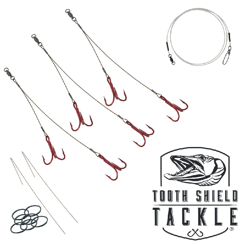 Best Fishing Hook For Swimbaits-3 Pack Musky Quick Strike Sucker Rig Blood Red Hooks (175 lb.)