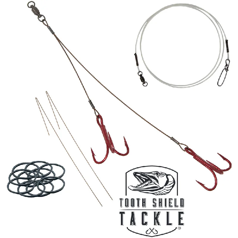 Best Fishing Hook For Jerkbaits-Musky Quick Strike Sucker Rig Blood Red Hooks (175 lb.)