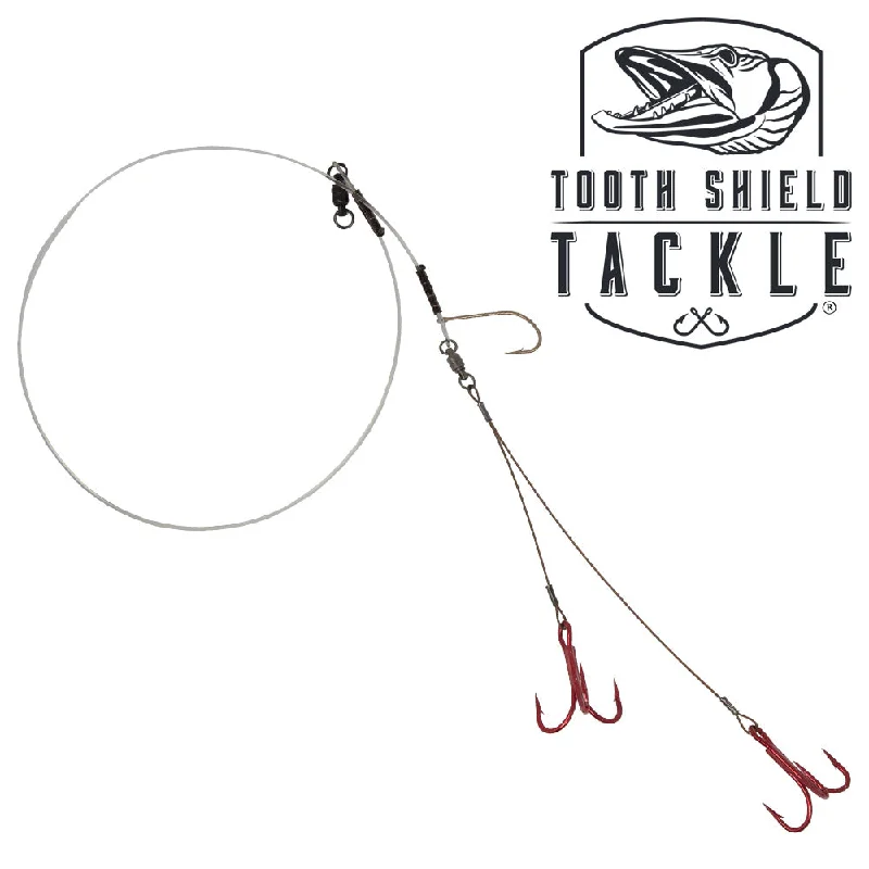 Best Fishing Hook For Topwater Lures-Musky Quick Strike Sucker Rig Blood Red Hooks - One Piece (175 lb.)