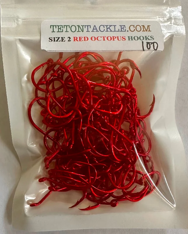 Best Fishing Hook For Jerkbaits-Hooks - Red Octopus Hooks - Size 2 (100-Pack)