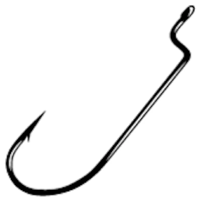 Best Fishing Hook For Heavy Cover-Gamakatsu Offset Worm Hooks Black Nickel