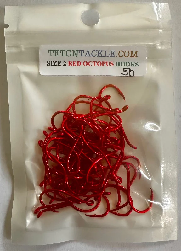 Best Fishing Hook For Swimbaits-Hooks - Red Octopus Hooks- Size 2 (50 Pack)