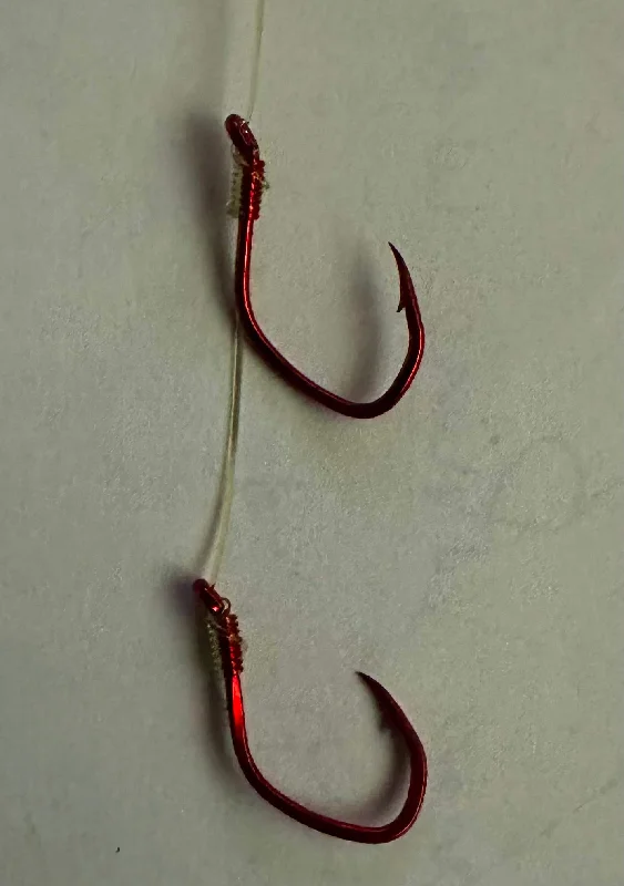 Best Fishing Hook For Wacky Rigs-Hooks - Size #4 Pre-Tied Red Sickle Hooks- 5-packs $2.95